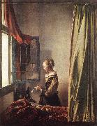 VERMEER VAN DELFT, Jan Girl Reading a Letter at an Open Window t oil on canvas